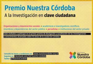 Participa del Premio Nuestra Córdoba a la Investigación en Clave Ciudadana 2012
